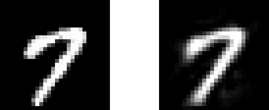 数字“7”の圧縮・復元前後比較(k=64)